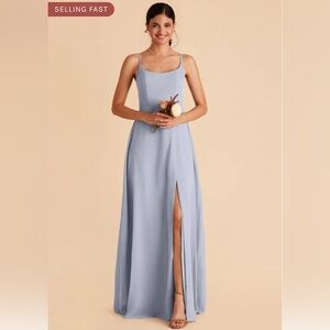 Birdy Grey Amy Chiffon Dusty Blue dress